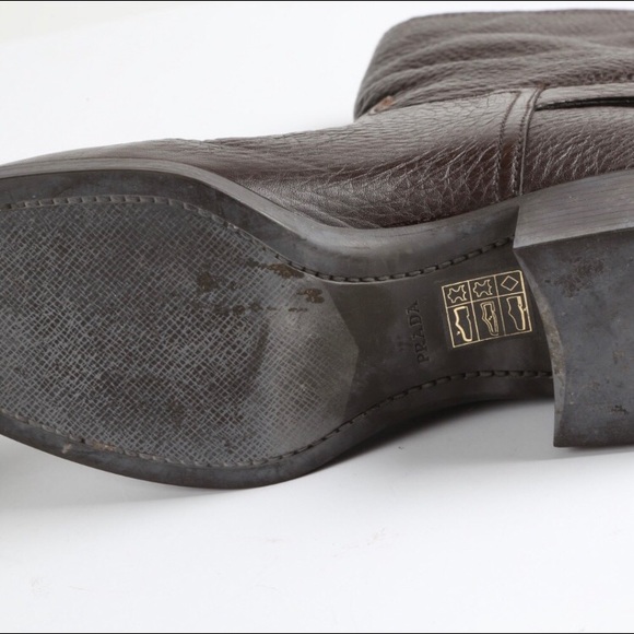 PRADA Brown Leather Ankle Boots - Picture 6 of 6